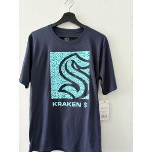 New NHL Seattle Kraken Youth Boys T-Shirt Blue Graphic Tee Size XL 18/20